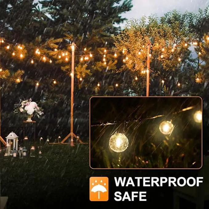 25FT LED Globe String Lights,Waterproof Hanging String Light with 15 Warm White Shatterproof G40 Bulbs(1 Spare), for Indoor/Outdoor Commercial Decor (25FT) by GreenHaven Gardens