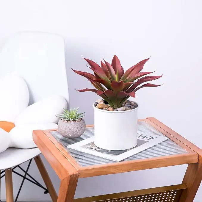 Veryhome Succulents Plants Artificial Aloe Plant, 12.5Inch Large Faux Succulents Unpotted, Premium Crafting DIY Greenery Decor for Indoor & Outdoor(Red) by GreenHaven Gardens