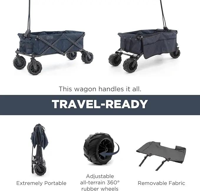 Creative Outdoor Original Folding Wagon All-Terrain Wheels by GreenHaven Gardens