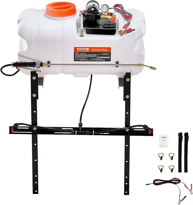 VEVOR ATV Spot Sprayer, 15.9 Gal/60L ATV/UTV Broadcast With Nozzle Boom, 12 V Pump With Water Tank, 1.9 GPM Flow Rate, Adjustable 0-72 PSI, 20FT Hose, Weed Sprayer for Garden, Farm by GreenHaven Gardens