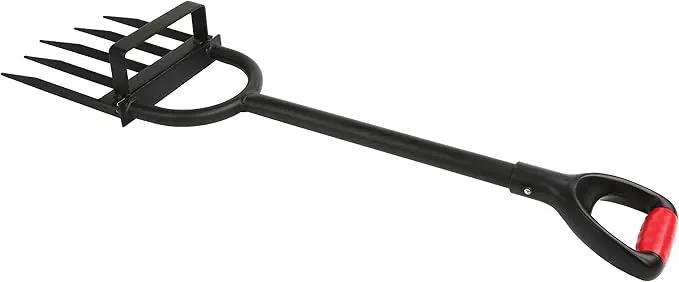 5-Tine Heavy Duty Pitch Fork for Gardening - Long Handled Digging Fork Garden Claw Weeder by GreenHaven Gardens