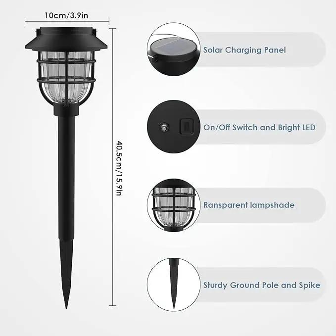 2 Pack Solar Pathway Lights Outdoor - Bright Solar Powered Garden Lights with Warm White LED, Auto On/Off Waterproof Path Lights Decorative, Landscape Lighting for Yard Patio Walkway Driveway by GreenHaven Gardens