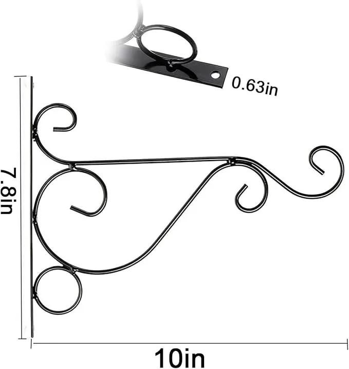 TIHOOD 4PCS Metal Plant Bracket Iron Wall Mount Lanterns Hangers for Hanging Bird Feeders, Lanterns, Wind Chimes, Planters, Outdoor Decoration Hooks by GreenHaven Gardens