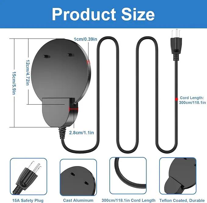 Bird Bath Heater,250W pond heater, Full-Covered Aluminum Bird Bath Heater for Outdoors in Winter,Stock Tank Heater with Thermostatically Controlled,Chicken Water Heater-Deicer,livestock water heater by GreenHaven Gardens