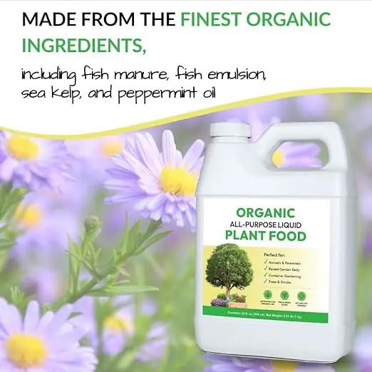 FOOP Organic All-Purpose Liquid Plant Food - Use on All Outdoor Plants: Flower Beds, Vegetable Gardens, Container Gardening | Concentrated Liquid Fertilizer (1 Gallon, 2 Pack, Mixes to 256 Gallons) by GreenHaven Gardens
