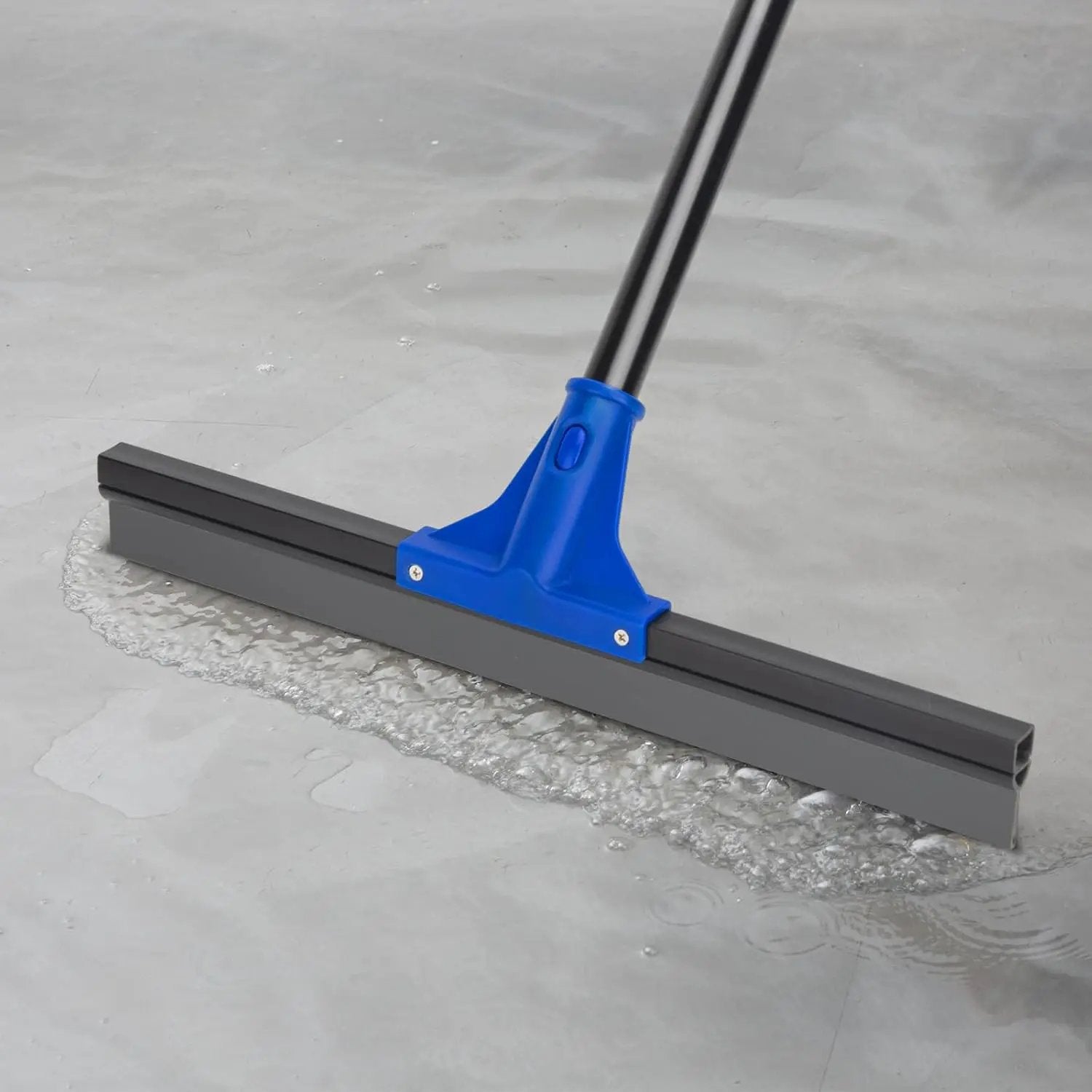Floor Squeegee with Telescopic Long Handle 59'', Heavy Duty 18" Rubber Wiper Broom for Concrete, Bathroom Tile, Garage, Deck by GreenHaven Gardens