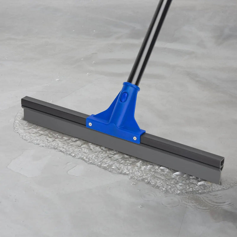 Floor Squeegee with Telescopic Long Handle 59'', Heavy Duty 18" Rubber Wiper Broom for Concrete, Bathroom Tile, Garage, Deck by GreenHaven Gardens