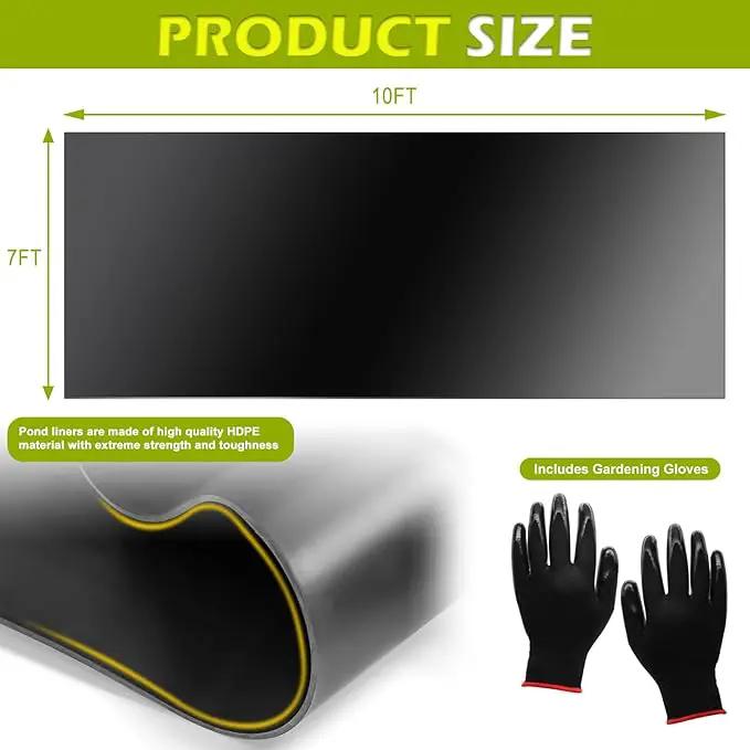 7 x 10 FT Pond Liner, 20 Mil Pond Liners for Outdoor Ponds, HDPE Pond Liner Easy Cutting Puncture Resistant, Pond Liners for Water Garden Fountain Waterfall, Koi Fish Aquaculture Pond by GreenHaven Gardens