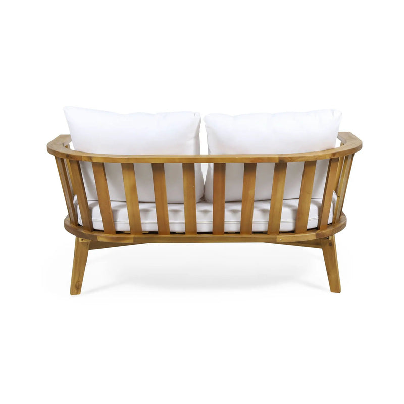 Patio Furniture Set, Outdoor Acacia Wood Patio Club Chair With Table by HouseOfZazla