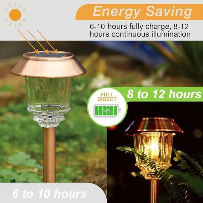 XMCOSY+ Solar Pathway Lights Outdoor - 6 Pack Solar Garden Lights, 10-40 LM Dimmable Solar Lights Outdoor Waterproof Auto On/Off IP 65 Solar Powered Landscape Lighting for Patio Walkway Driveway by GreenHaven Gardens