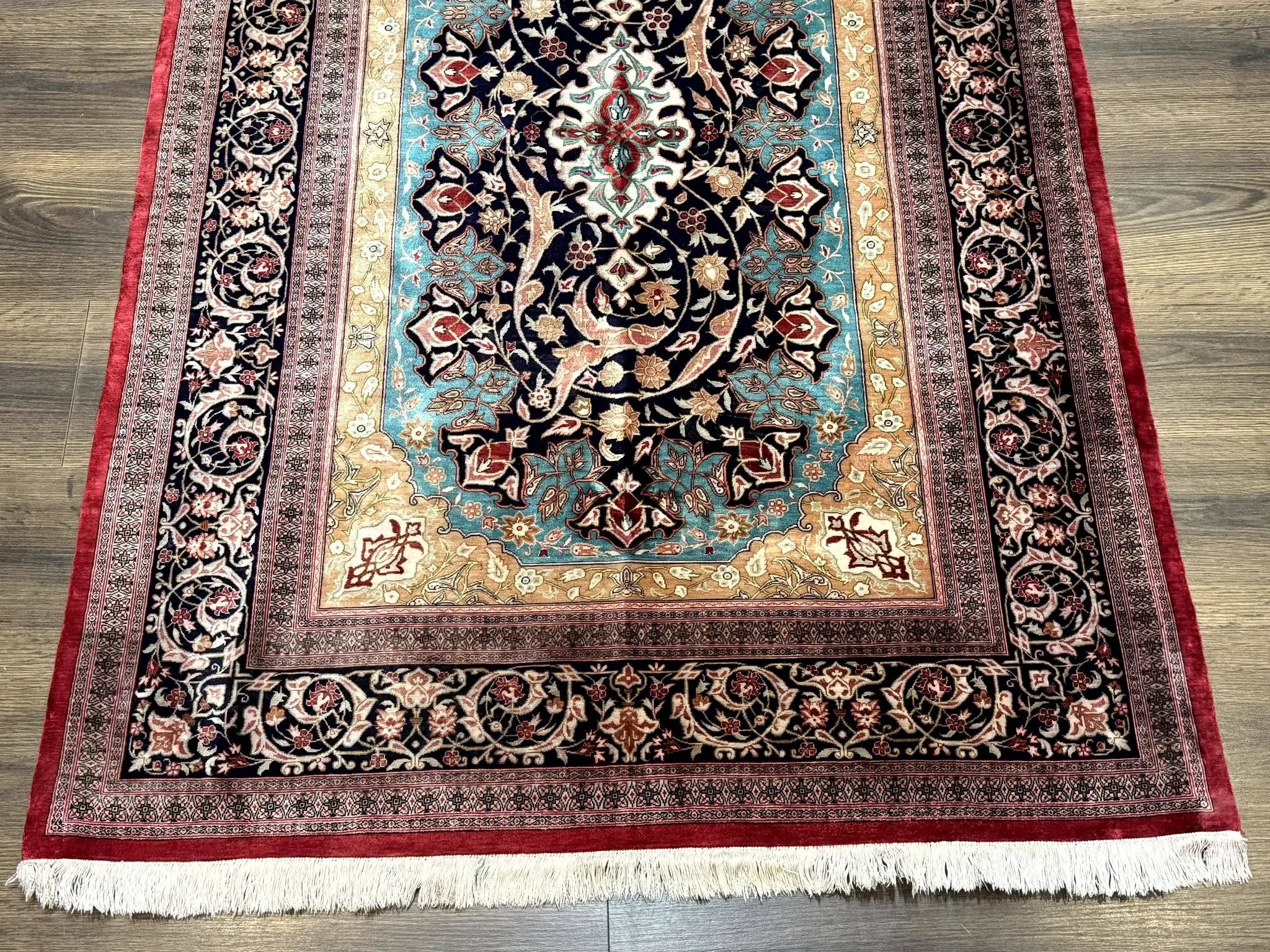 Magnificent Persian Qum Silk Rug 3x5, Exceptionally Fine 780 KPSI, Signed, Rare by Jewel Rugs