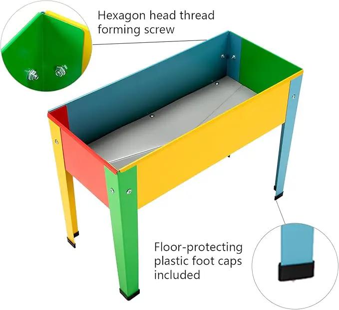 Raised Garden Bed With Legs, Galvanized Planter Box for Herbs and Vegetables (Multi-Colored) by GreenHaven Gardens