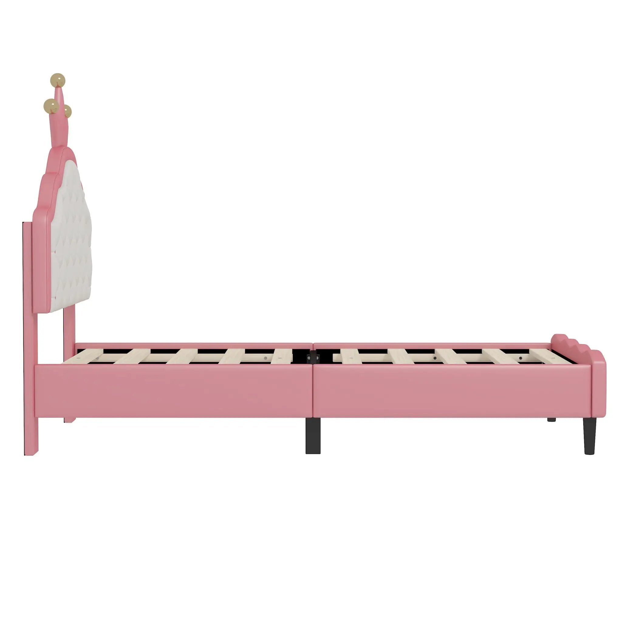 Lovely Crown Fantasy Princess Bed With Tufted Headboard by HouseOfZazla
