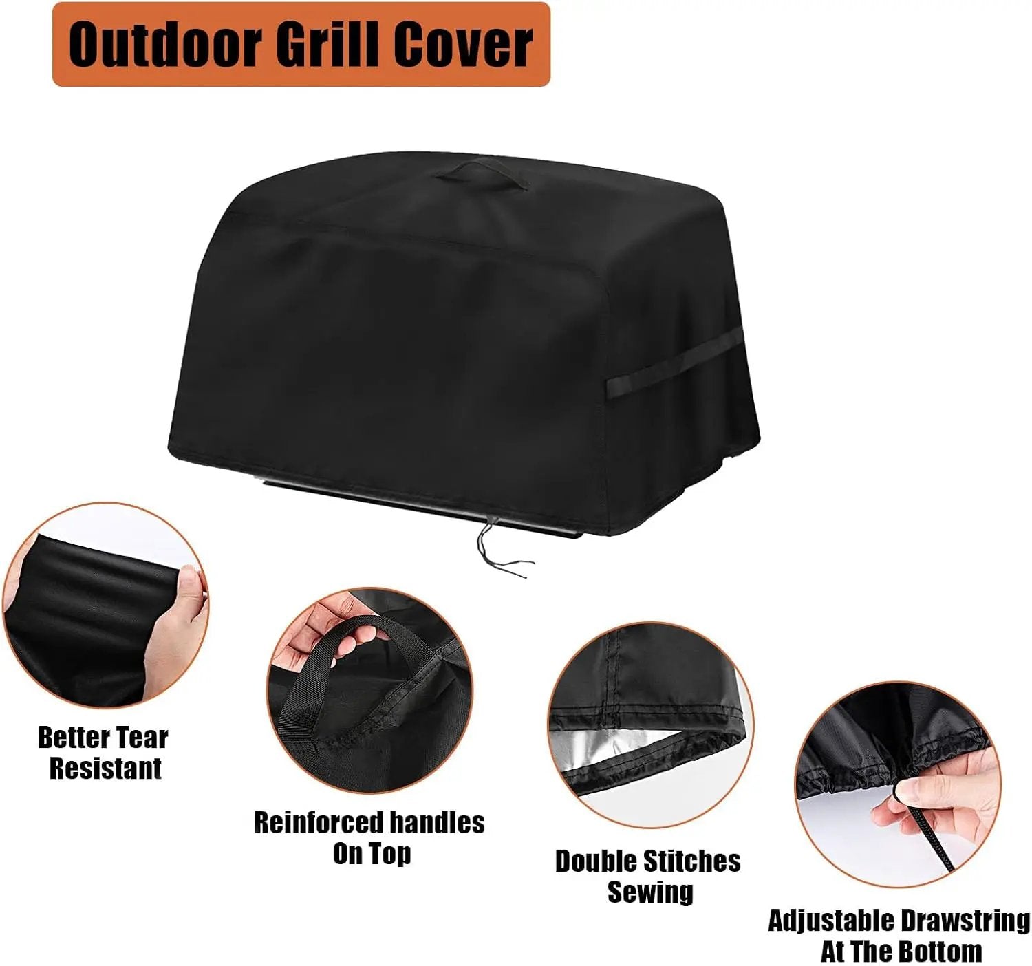 Grill Cover Fit for Weber Go-Anywhere Charcoal Grill,Waterproof Portable Charcoal Grill Cover,Outdoor Small BBQ Smoker Grill Cover (12" D x 20" W x 15" H) by GreenHaven Gardens