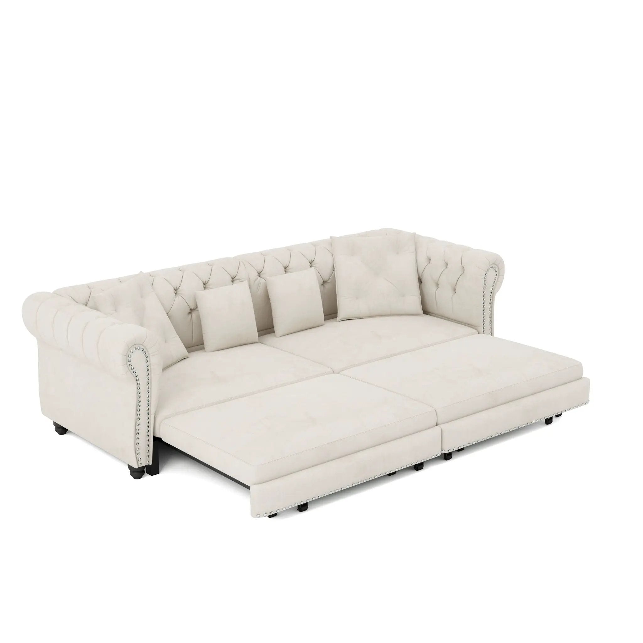 3 In 1 Convertible Sleeper Sofa Bed With Movable Ottoman by HouseOfZazla