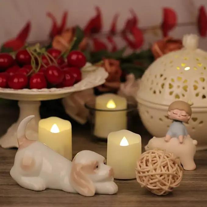 6 PCS 1.8”H Rechargeable Flameless Votive Candles with Remote and Charging Cable, Battery Operated Flickering LED Tealight Candles, Durable & Sturdy Tea Light, Ideal for Pumpkin/Bar/Party Decor by GreenHaven Gardens