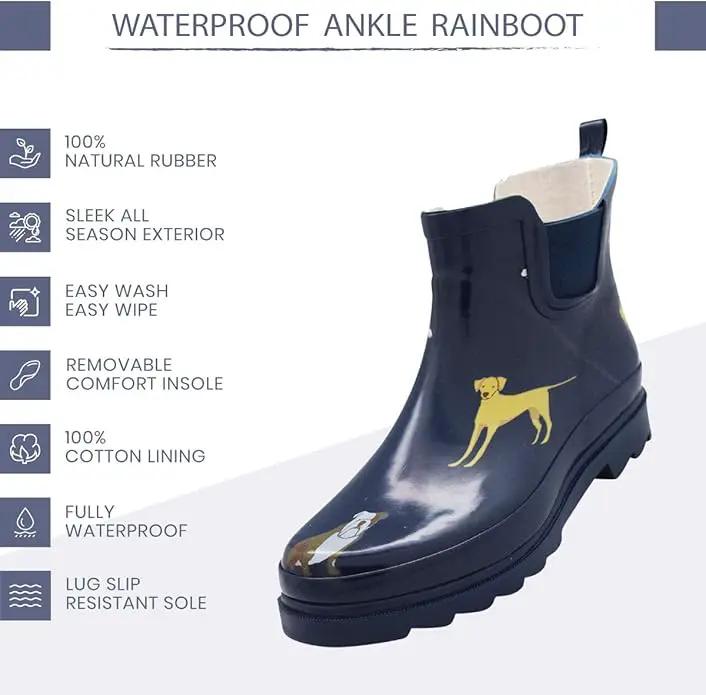 NORTY - Womens Ankle Rain Boots - Ladies Waterproof Winter Spring Garden Boot runs ½ size large by GreenHaven Gardens