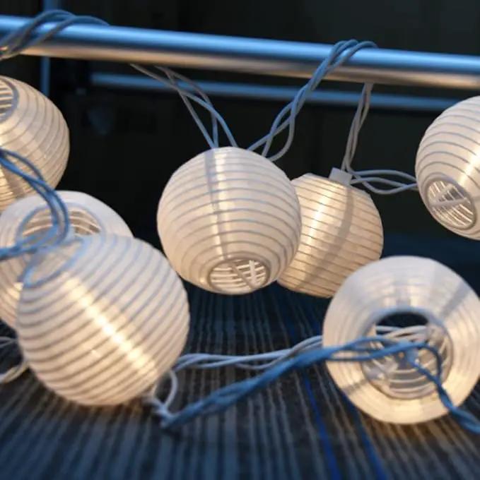 Lantern String Lights, 8.5 Ft Indoor Decor Light with 10 Waterproof Nylon Lantern, 8" Spacing Hanging Globe Light Set UL Certified Plug-in Connectable Decorative Lights for Indoor & Outdoor (White) by GreenHaven Gardens