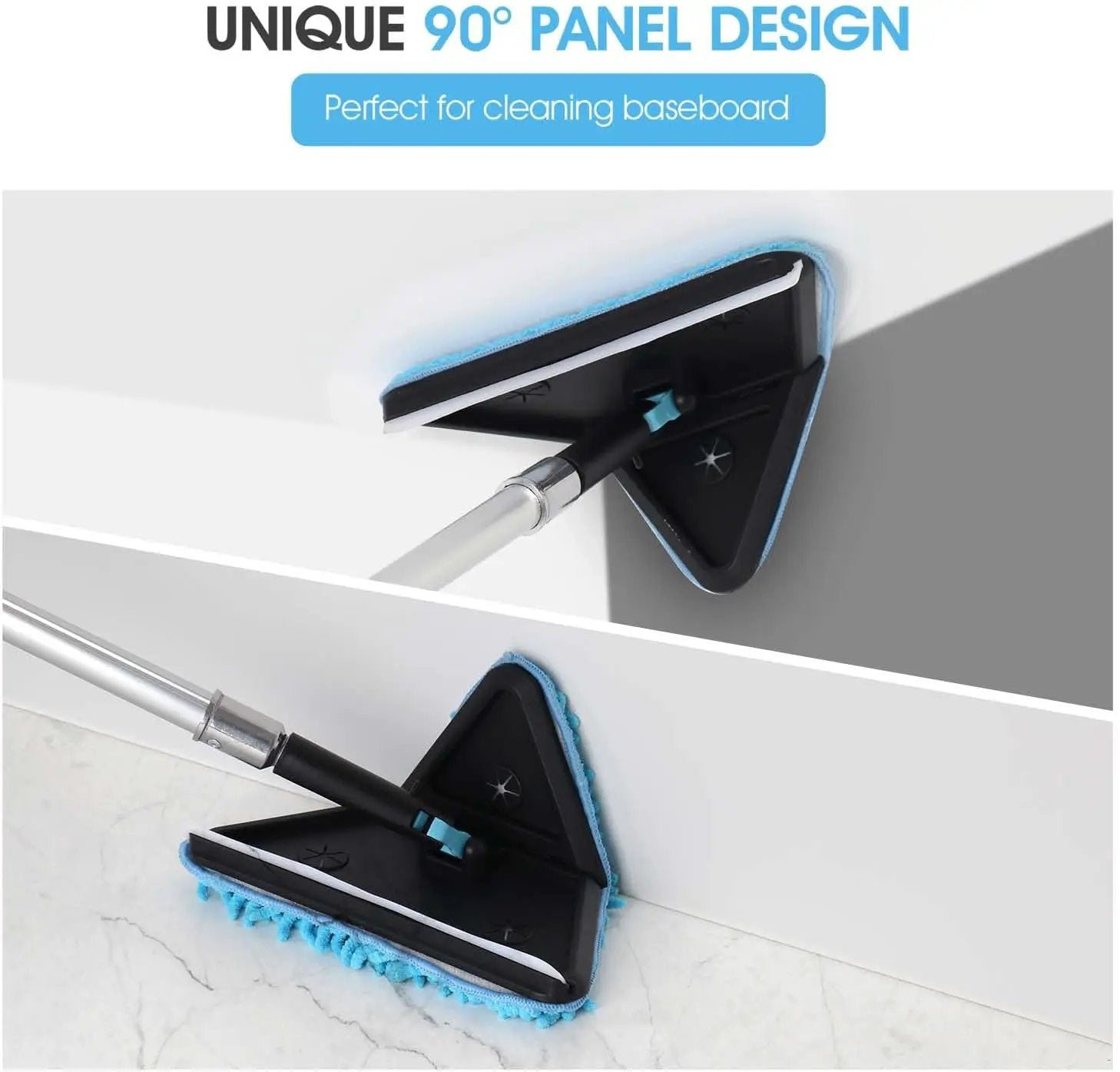 20 Feet High Ceilings Baseboard Wall Cleaner Mop with 12 Ft Extension Pole, Cobweb Duster, Window Cleaning Squeegee Kit (12ft) by GreenHaven Gardens