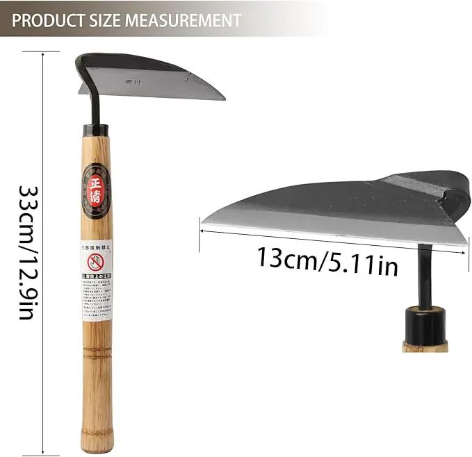 Kana Hoe 217 Japanese Garden Tool - Hand Hoe/Sickle is Perfect for Weeding and Cultivating. The Blade Edge is Very Sharp. (Left-Handed) by GreenHaven Gardens