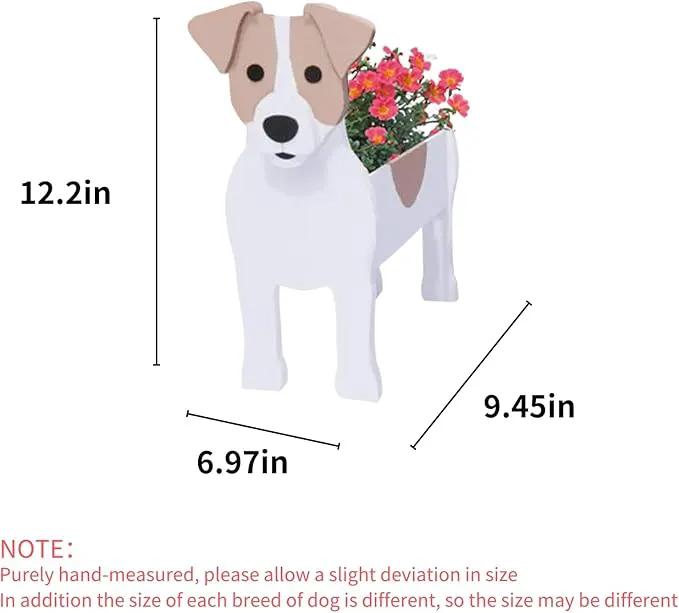 Jack Russell Dog Planter Plant Pots,Cute Garden Dog Flower Planter,Dog Planters Birthday Gifts for Women,Office,Indoor/Outdoor Decor（9.45 * 6.97 * 12.2in） by GreenHaven Gardens