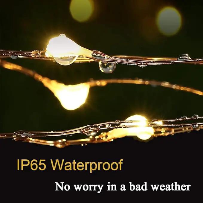 2 Pack Solar Watering Can String Lights Replacement Top - Round Solar Panel Outdoor Waterproof 32 Ft LED Copper Wire Hanging Lanterns Solar Lantern Battery Box Replacement Accessories(Warm/Cold) by GreenHaven Gardens