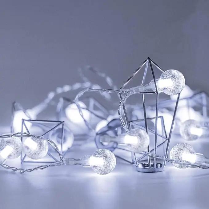YoTelim Globe String Lights Battery Operated ，2 Pack 26.2FT 60 LED Cool White Water Proof Crystal Ball Outdoor String Lights with Remote Control for Home, Patio,Party, Christmas, Garden Decor by GreenHaven Gardens