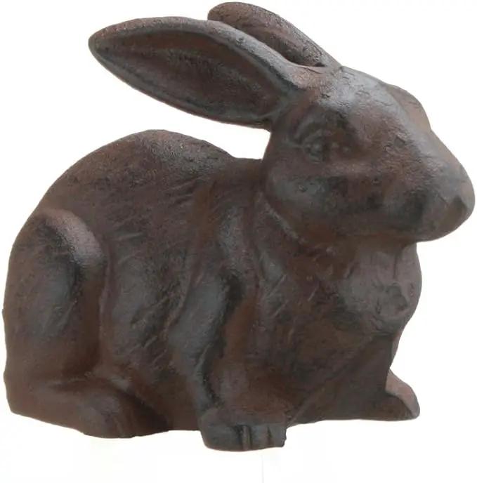 Full Bodied Cast Iron Rabbit Garden Figure by INsideOUT by GreenHaven Gardens