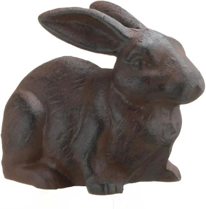 Full Bodied Cast Iron Rabbit Garden Figure by INsideOUT by GreenHaven Gardens