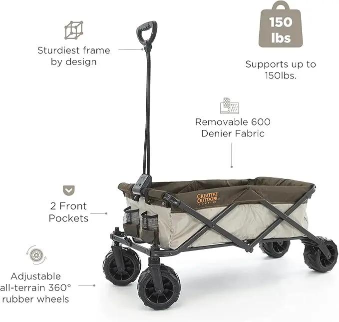 Creative Outdoor Original Folding Wagon All-Terrain Wheels by GreenHaven Gardens