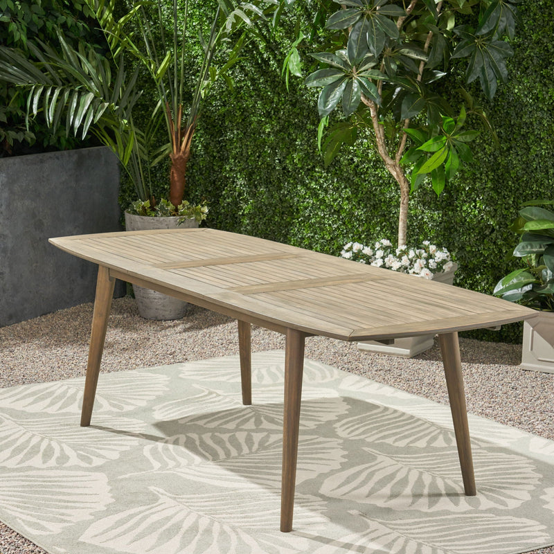 Placidity Outdoor Expandable Dining Table with Slatted Tabletop and Tapered Legs by HouseOfZazla