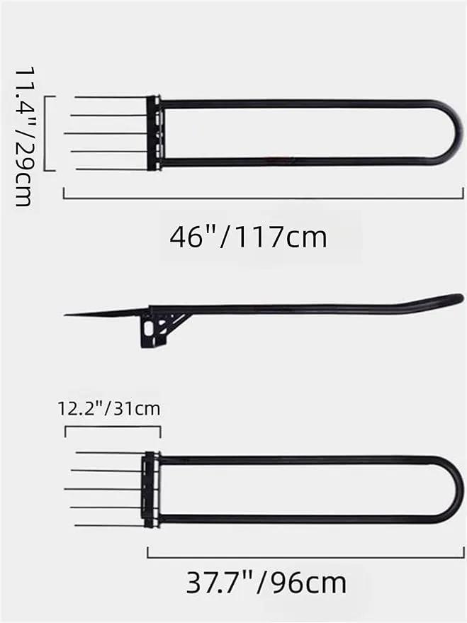 Heavy Duty Pitch Fork 46“ Steel Long Handle, Garden Broad Fork Loosening Soil & Breaks up Dirt, Garden Tool Claw Weeder Strengthening 5 Tines by GreenHaven Gardens