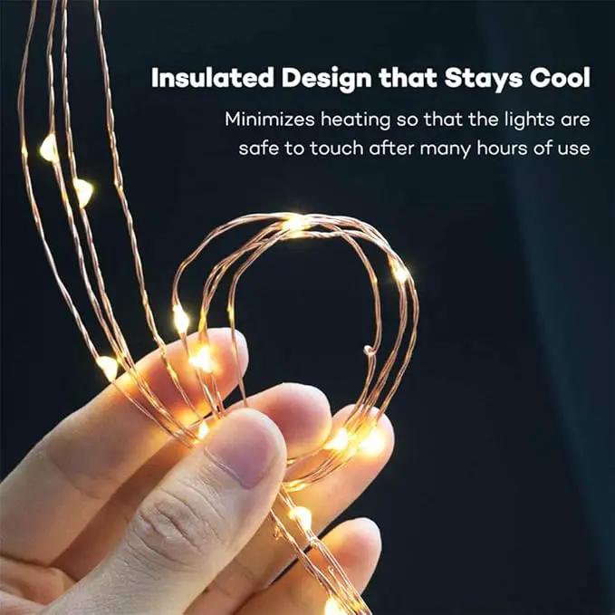 220 LED Firefly Bunch Lights Battery Operated, 8 Flashing Modes Waterproof Copper Wire Waterfall Lights, Remote Controlled Timer and Hooks, Fairy Lights for Indoor Outdoor Decor (Warm White) by GreenHaven Gardens