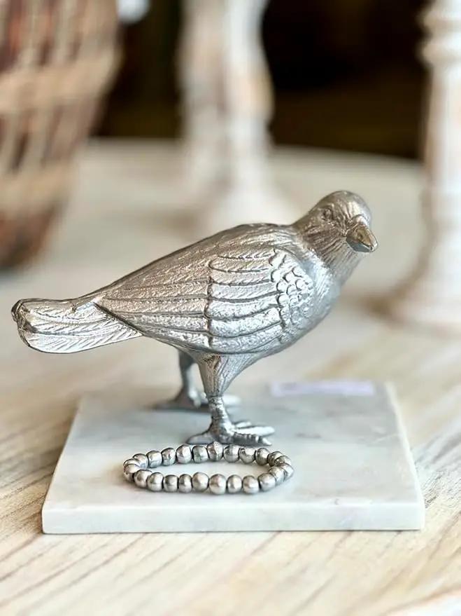 NACH Cast Iron Crow Statue, Head to Side Raven, Large Garden Statues, Crow Garden Sculpture, Bird Figurines Home Decor, Raven Decor, Antique Metal Bird Statue, 4 x 11 x 6.5 inches, JS-90-7115AM by GreenHaven Gardens