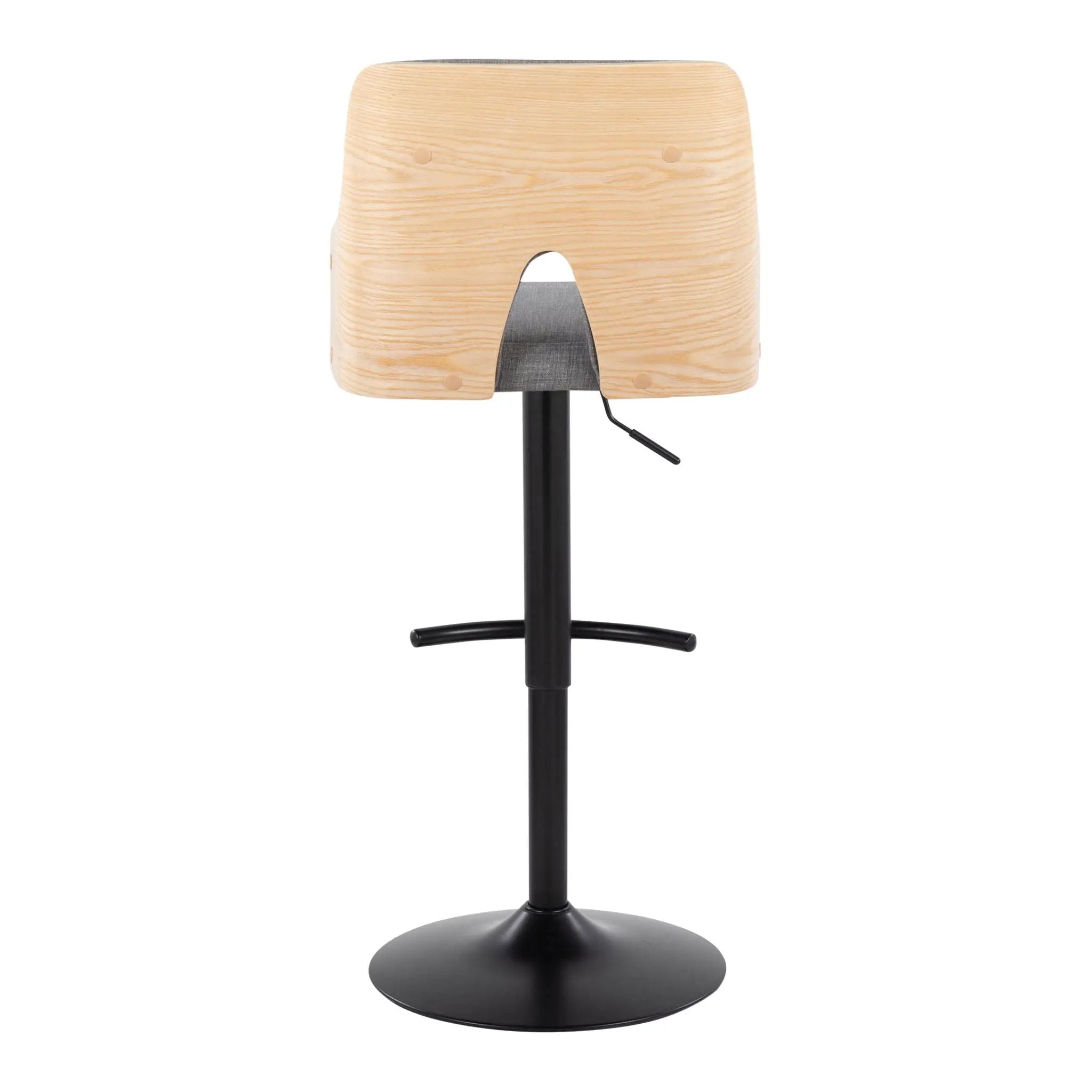 Stella - Contemporary Adjustable Barstool Stool With Swivel And Rounded T Footrest (Set of 2) by Unique Piece Furniture