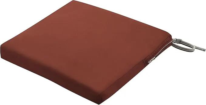 Classic Accessories Ravenna Water-Resistant 17 x 15 x 2 Inch Patio Seat Cushion, Spice, Chair Seat Cushion by GreenHaven Gardens