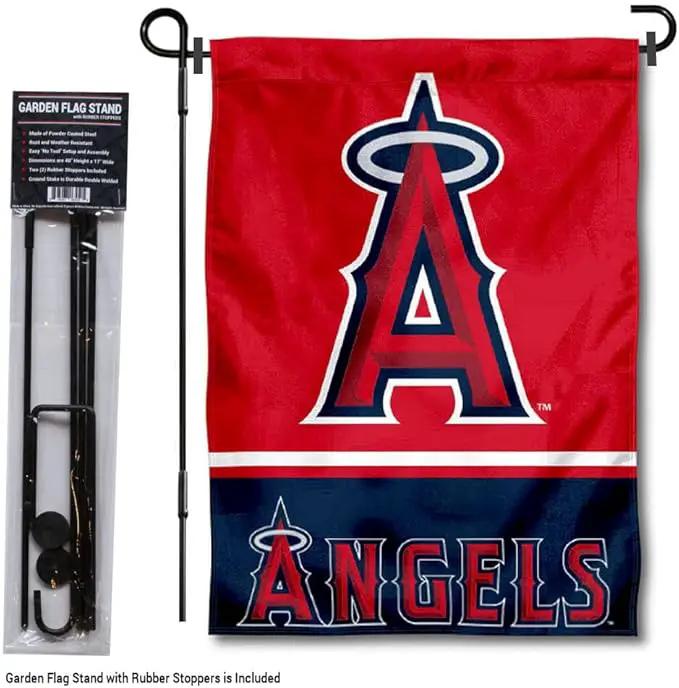 WinCraft Los Angeles Angels Garden Flag with Stand Holder by GreenHaven Gardens