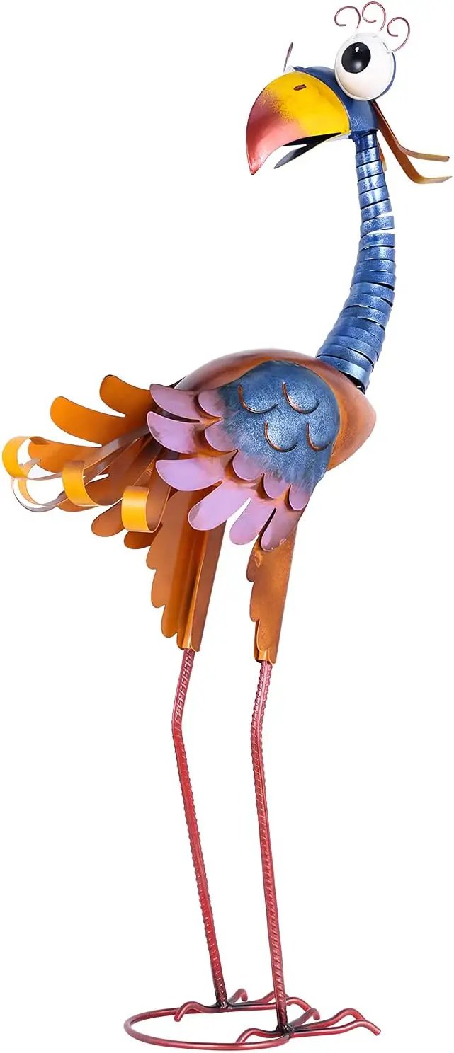 Tooarts Metal Garden Bird Statue Standing Animal Backyard Ornaments Outdoor Sculpture for Lawn Patio Art Decoration by GreenHaven Gardens