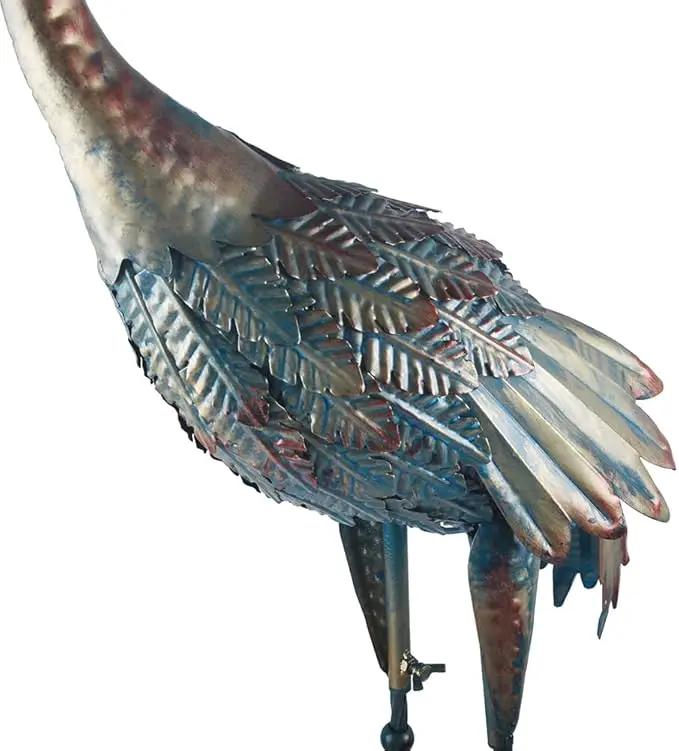 Garden Cranes Statue Retro Animal Sculpture Standing Metal Crane Garden Decoration Metal Yard Art for Yard Outdoor Decoration Set of 2 by GreenHaven Gardens
