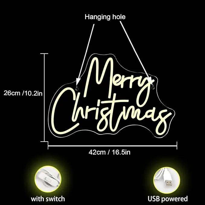 WLHOPE Merry Christmas Neon Sign,Warm White Christmas Neon Signs for Wall Decor,Dimmable Merry Christmas Led Signs for Christmas Party Backdrop Bedroom Window Bar Club Shop,Christmas Gift Decoration by GreenHaven Gardens
