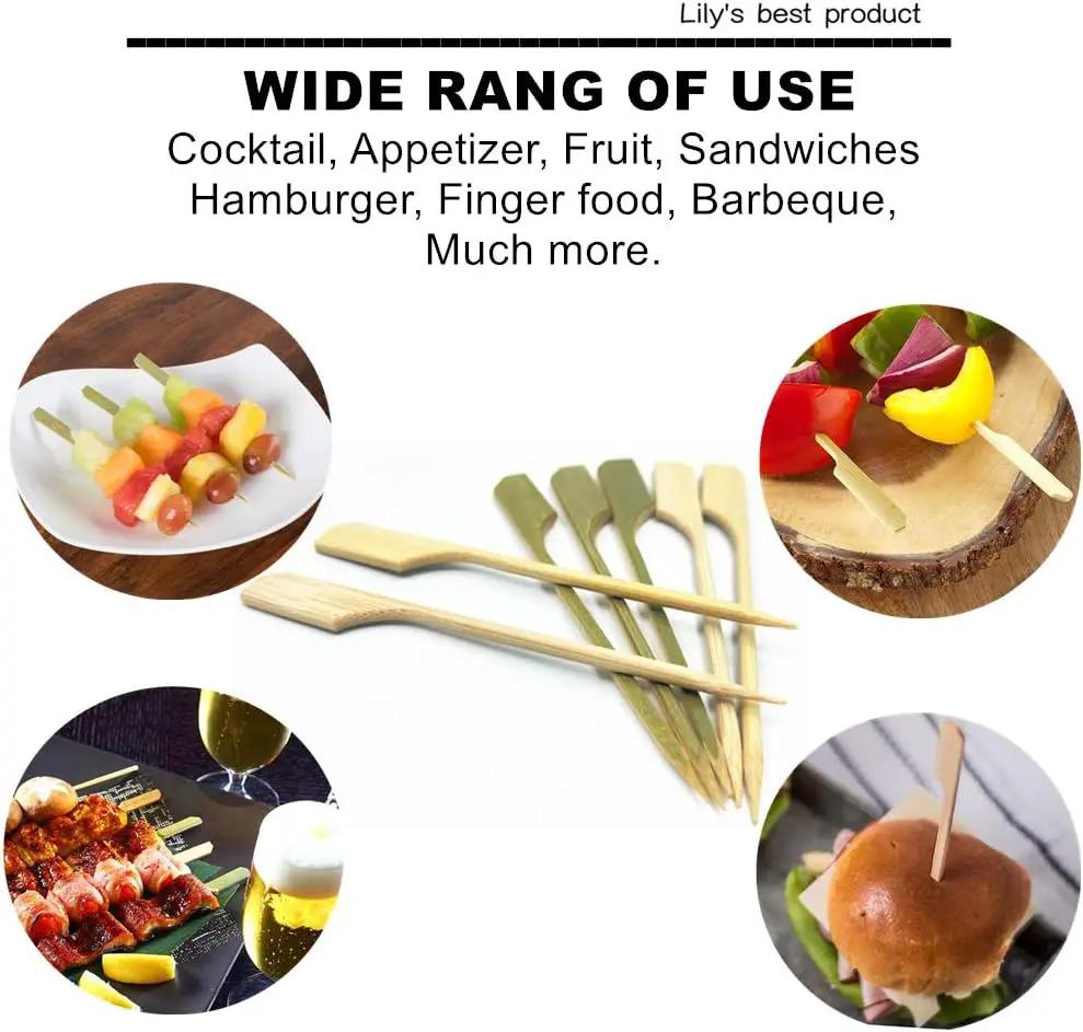 HOPELF 4.7 inch Bamboo Paddle Picks Skewers for Cocktail，Appetizers，Fruit Kabobs，Sandwich，Barbeque Snacks.Wood pick More Size Choices 3.5''/ 4.7''/ 7''/ 10'' (Pack of 100) by GreenHaven Gardens