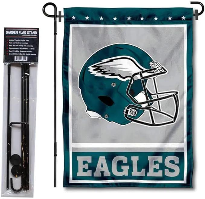 WinCraft Philadelphia Eagles Football Garden Flag and Pole Stand Holder by GreenHaven Gardens
