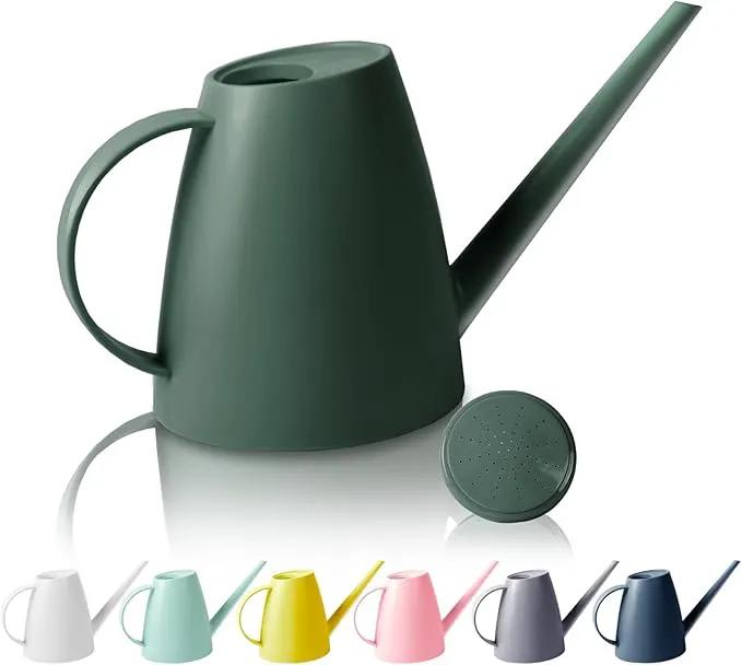 Watering Can for Indoor Outdoor Plants, Modern Small Watering Cans with Removable Nozzle, Long Spout Watering Can for Indoor Bonsai Plants Garden Flowers 1/2 Gallon 1.8L 60OZ (Dark Green) by GreenHaven Gardens