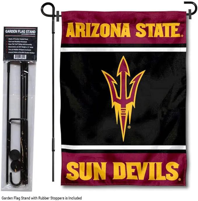 College Flags & Banners Co. Arizona State Sun Devils Garden Flag with Stand Holder by GreenHaven Gardens