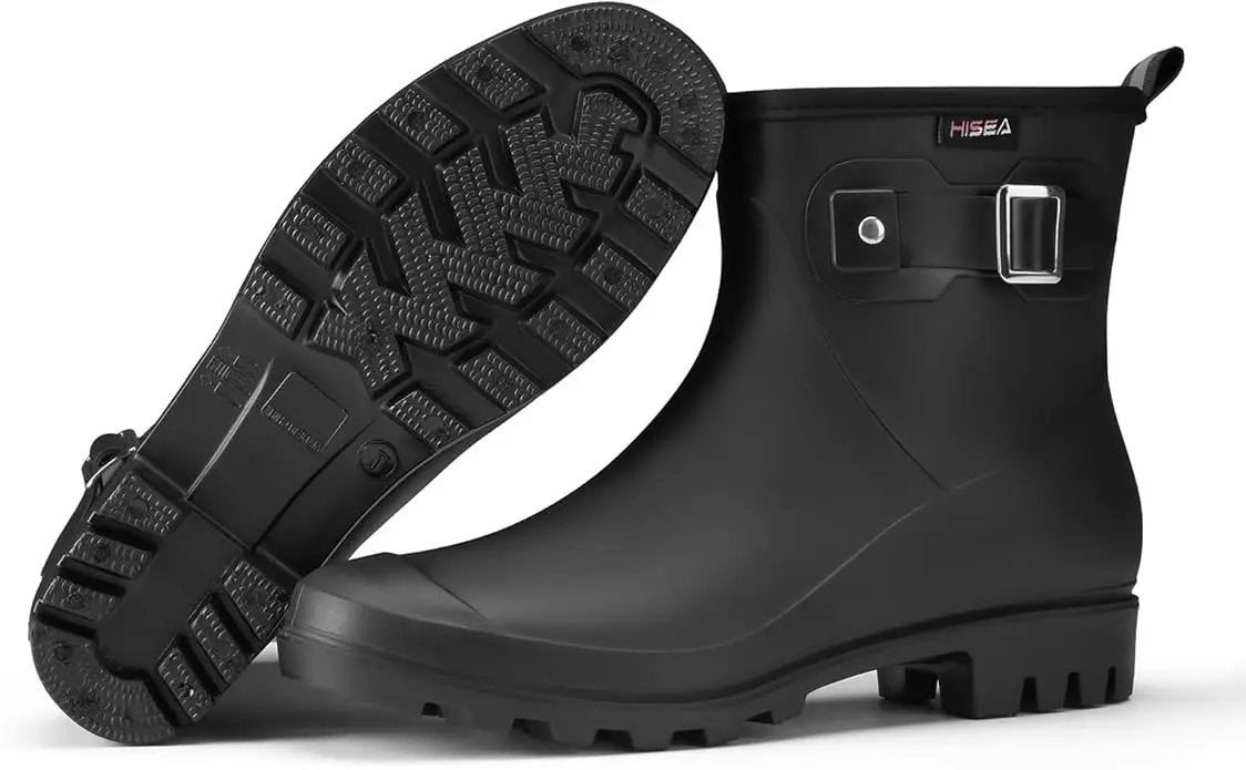 HISEA Women's Ankle Rain Boots Waterproof, Fashion Short Garden Shoes Anti-slip for Women with Comfortable Insole by GreenHaven Gardens