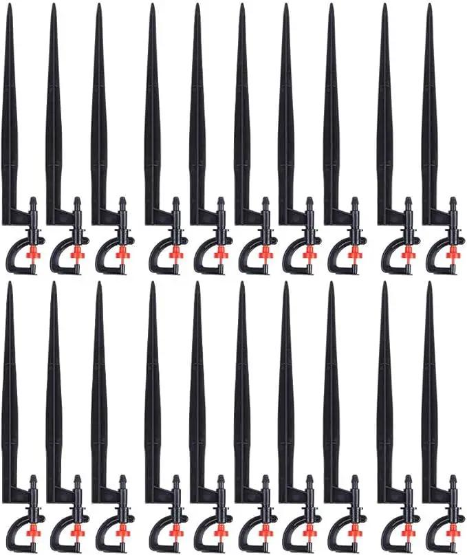Irrigation Sprinkler, 20pcs Plastic Watering Nozzle G‑Type 360 Degree Rotation Sprinkler Accessory for Garden Agriculture Courtyards Lawn 9.1x1.2x0.4in by GreenHaven Gardens