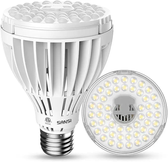 SANSI 32W Grow Light Bulbs for Indoor Plants, 350W Equivalent Full Spectrum LED Grow Light Bulb High PPFD with Optical Lens, Plant Bulbs with Ceramic Tech. Energy Saving for Seeds and Greens by GreenHaven Gardens