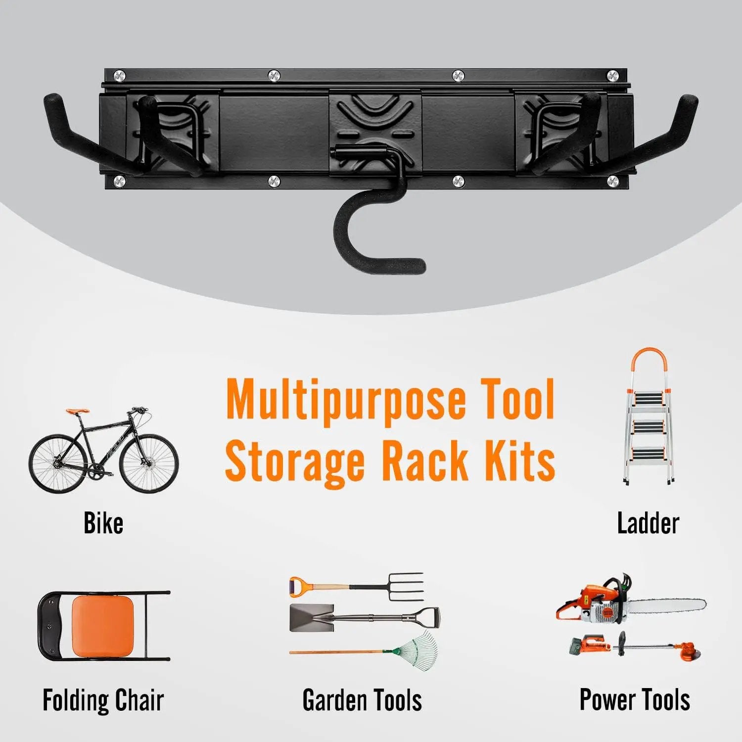 Garage Garden Tool Storage Rack Organizer Wall Mount, Yard Shovel Rack Holder Organization, Heavy-Duty Extra Width Panels for Hanging Landscaping Equipment,Ladders,Sport Gears,Hoses,Lawn Trimmer by GreenHaven Gardens