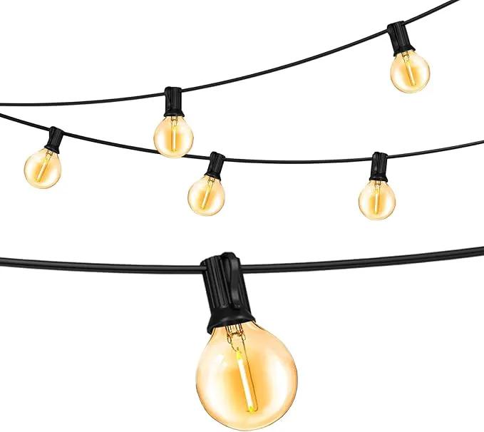 Outdoor String Lights 300FT Waterproof Globe String Lights with 150+4 Shatterproof G40 LED Bulbs,Dimmable Connectable Patio Lights String for Hanging Bistro Backyard Gazebo,2-Pack x 150 FT by GreenHaven Gardens