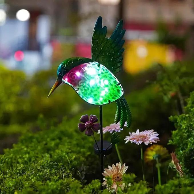 dreamysoul Outdoor Solar Hummingbird Garden Lights, Decorative Hummingbird Garden Stake Lights, Hummingbird Solar Lights for Outside Patio Yard Pathway Decor by GreenHaven Gardens